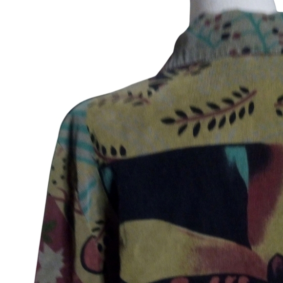 Citron Santa Monica Artsy Mixed Print Butterfly 100% Cotton Button Up Size Small - Picture 6 of 8
